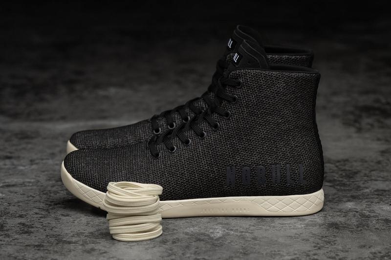 Men's Nobull High-Top Heather Trainers Black | SG J2191P